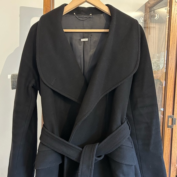 Aritzia Wilfred black wool tie-front coat no size tag - Picture 4 of 11